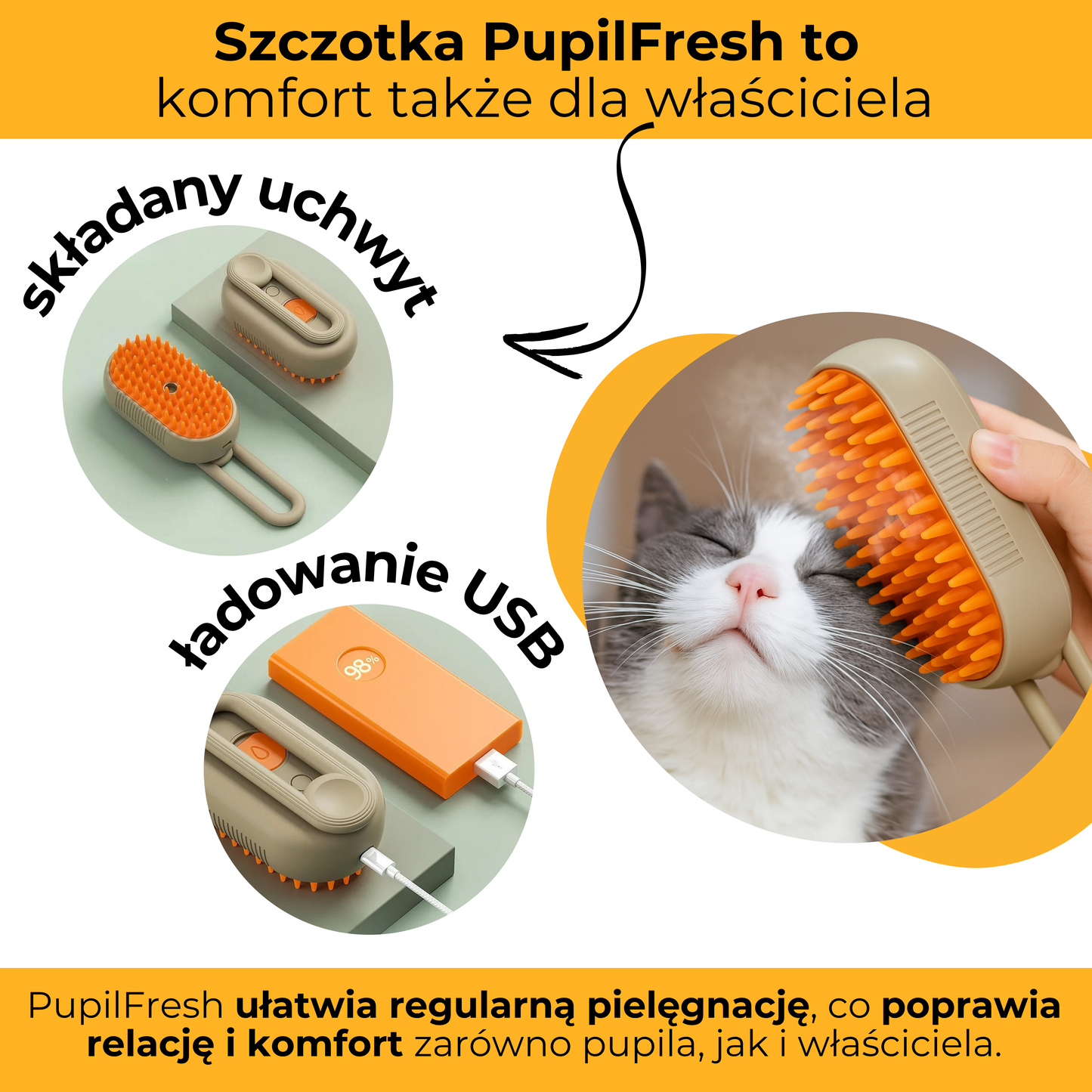 PupilFresh - delikatna szczotka parowa