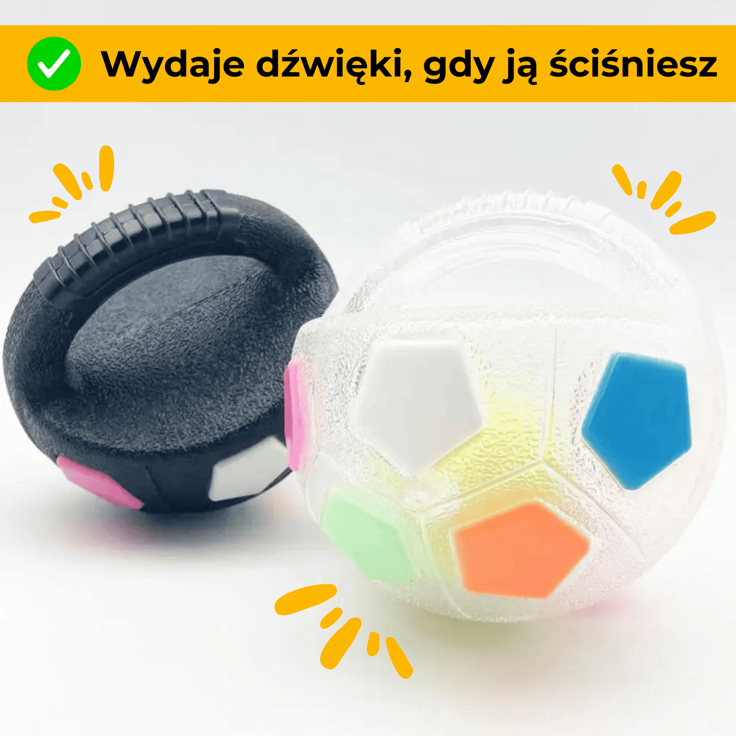 ZwierzoPiłka - wytrzymała piszcząca piłka z uchwytem dla psa