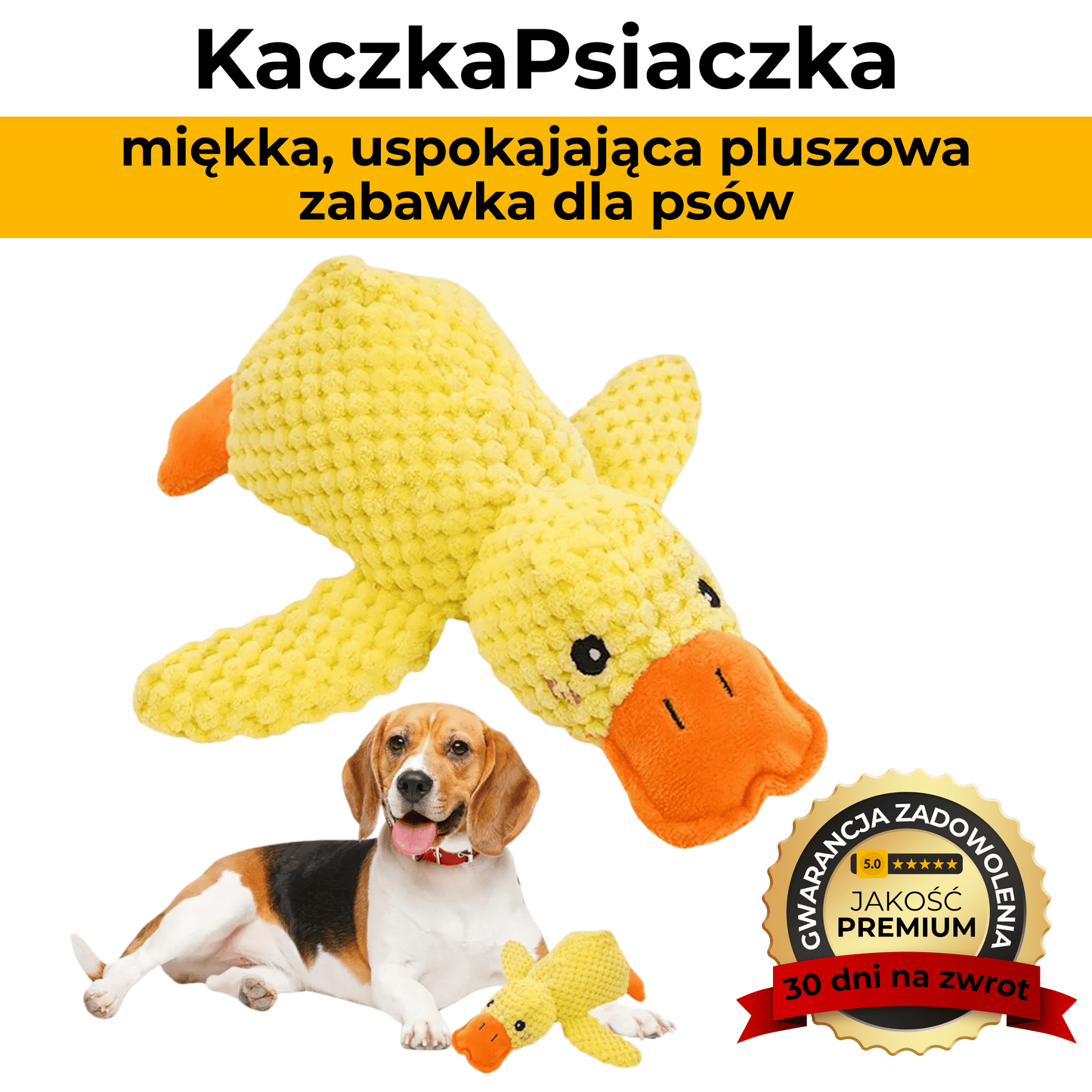 KaczkaPsiaczka - uspokajająca pluszowa zabawka dla psów