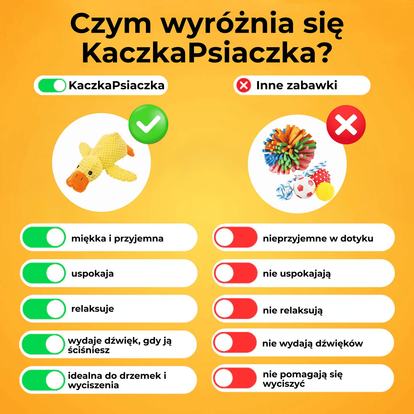 KaczkaPsiaczka - uspokajająca pluszowa zabawka dla psów