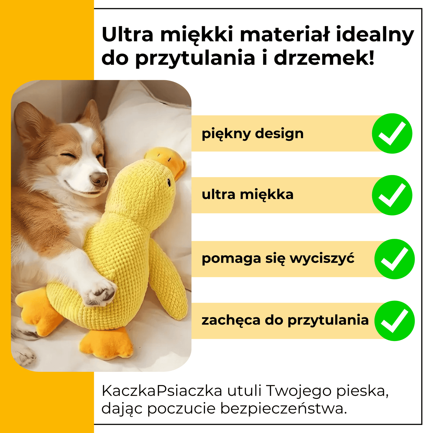 KaczkaPsiaczka - uspokajająca pluszowa zabawka dla psów