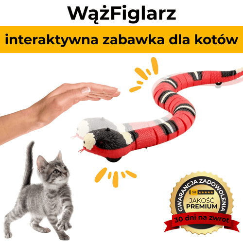 WążFiglarz - interaktywna zabawka dla kotów