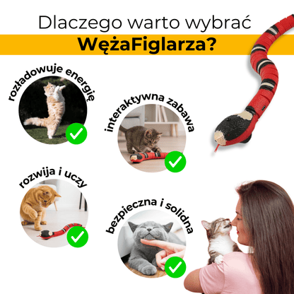 WążFiglarz - interaktywna zabawka dla kotów