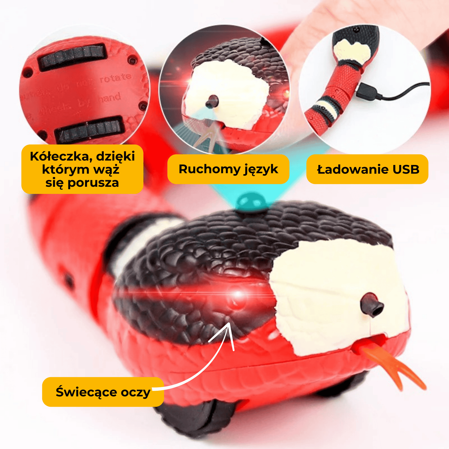 WążFiglarz - interaktywna zabawka dla kotów