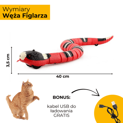 WążFiglarz - interaktywna zabawka dla kotów