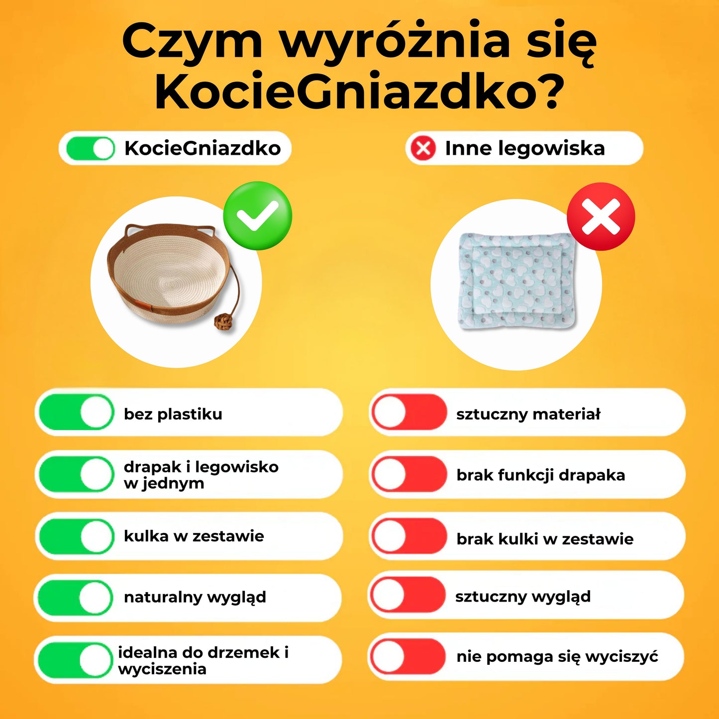 KocieGniazdko - kosz-drapak z zabawką dla kota