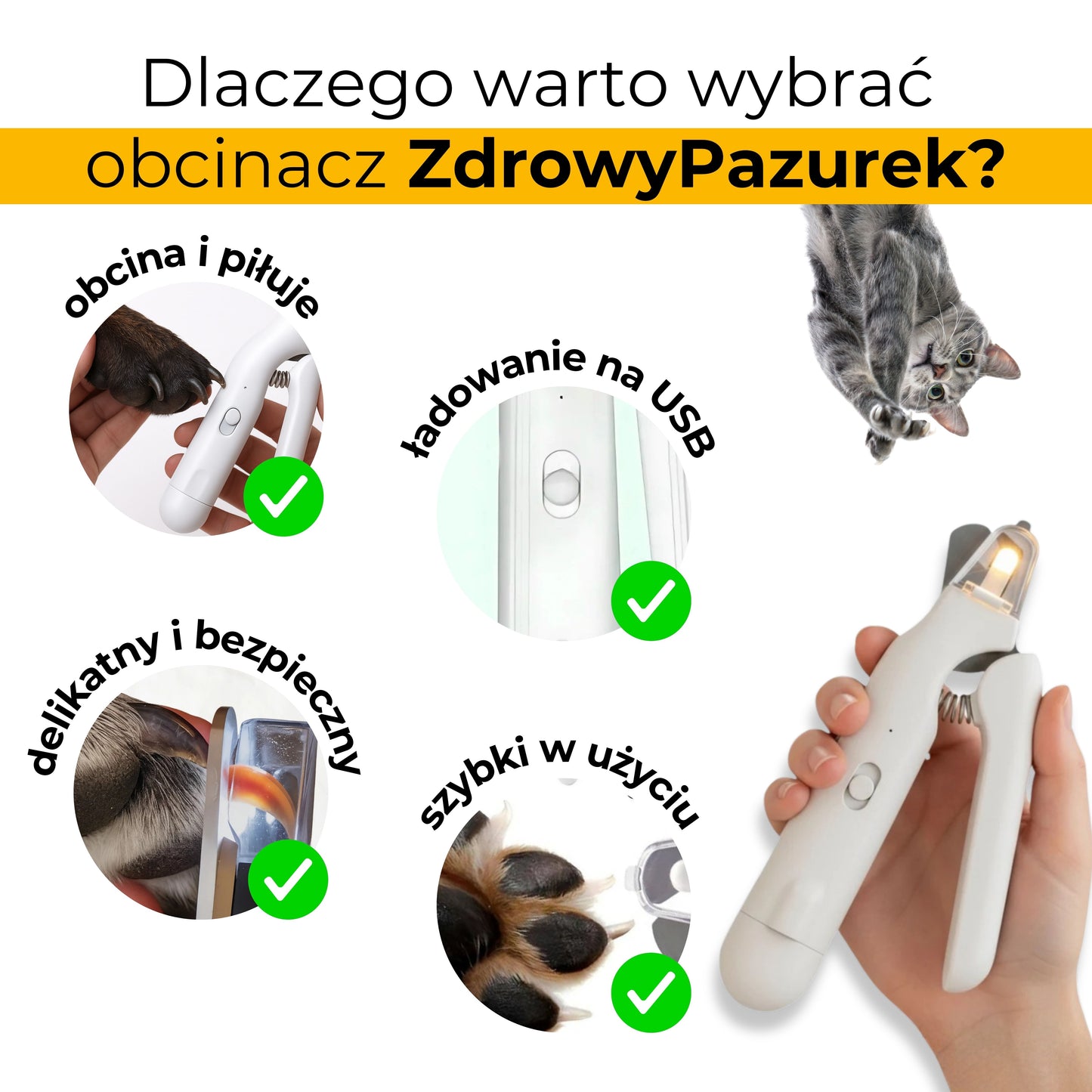 ZdrowyPazurek - bezpieczny obcinacz z lampką LED