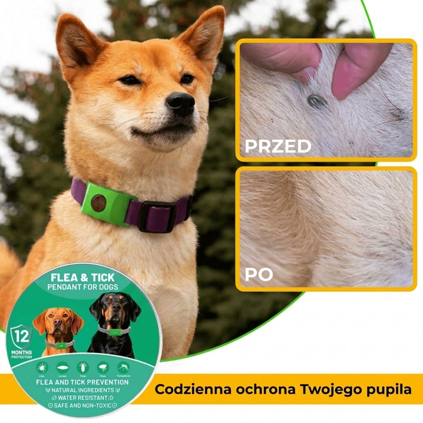 PupilGuard™ - obroża na pchły i kleszcze dla psów