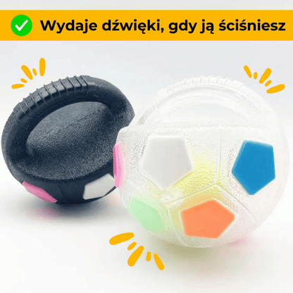 ZwierzoPiłka - wytrzymała piszcząca piłka z uchwytem dla psa